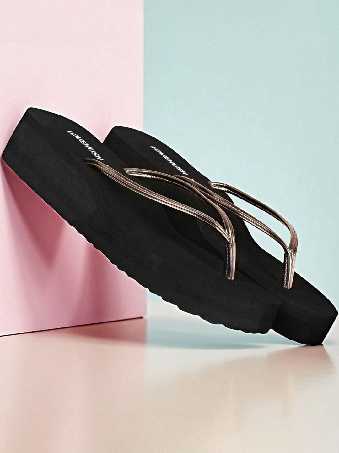 LOVEHUSH Women Black Anti Skid Super Soft Casual Wedge Heel Slipper