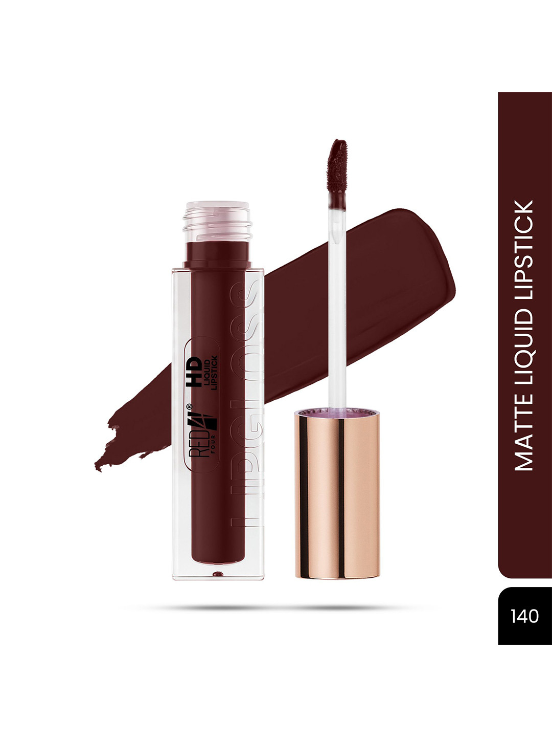 RED 4 Non-Transfer Water-Proof HD Liquid Lipstick - 5.2 ml - Shade 140