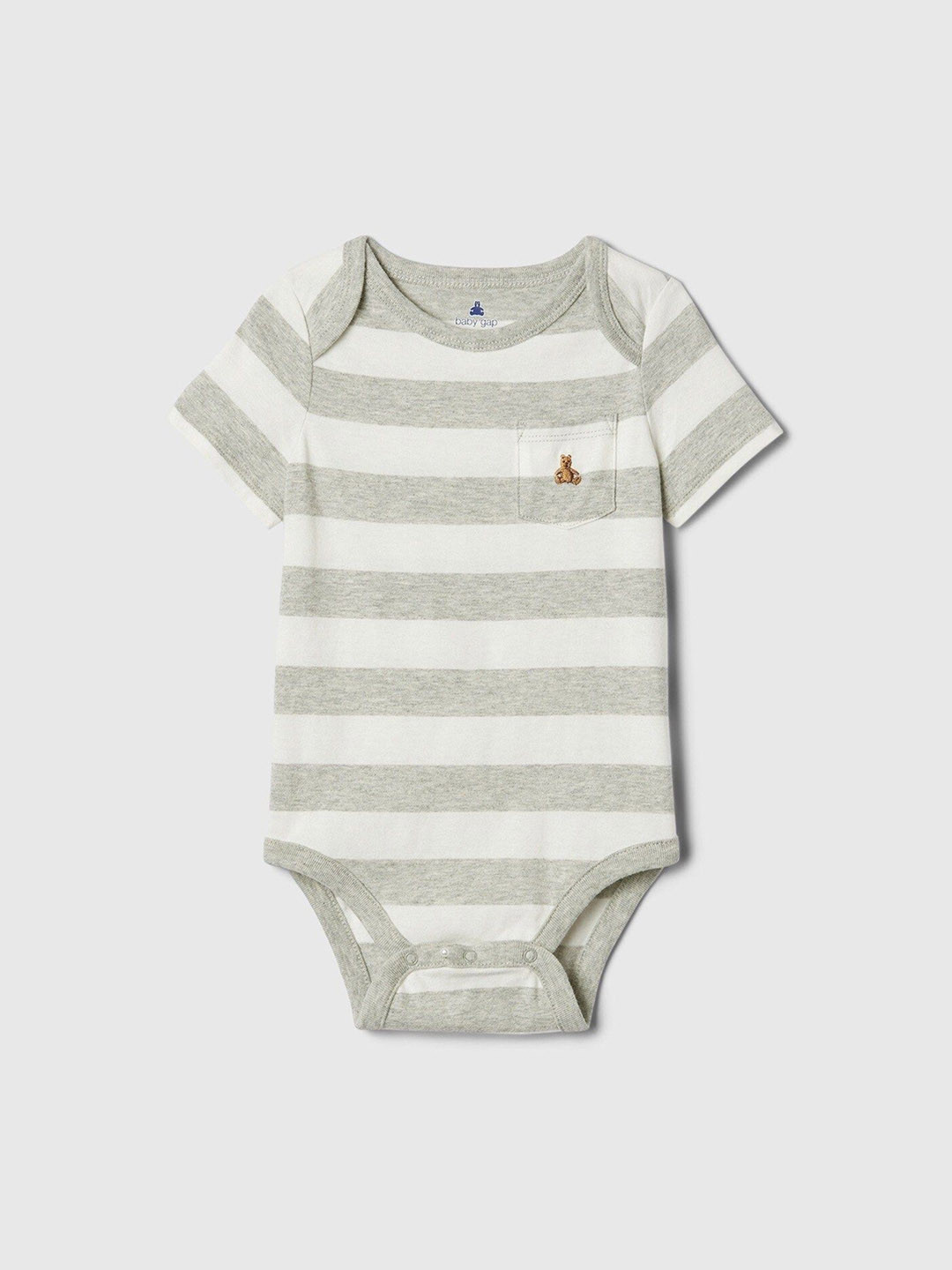 GAP Infants Striped Pure Cotton Bodysuit with Patch Pocket