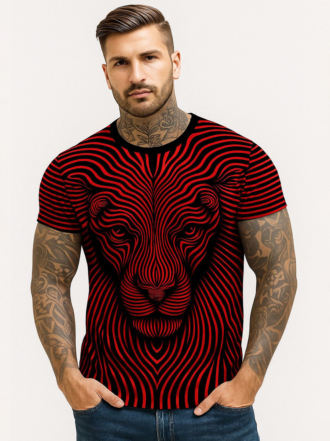 CHANDRASTYLE Men Graphic Printed Round Neck Casual T-shirt