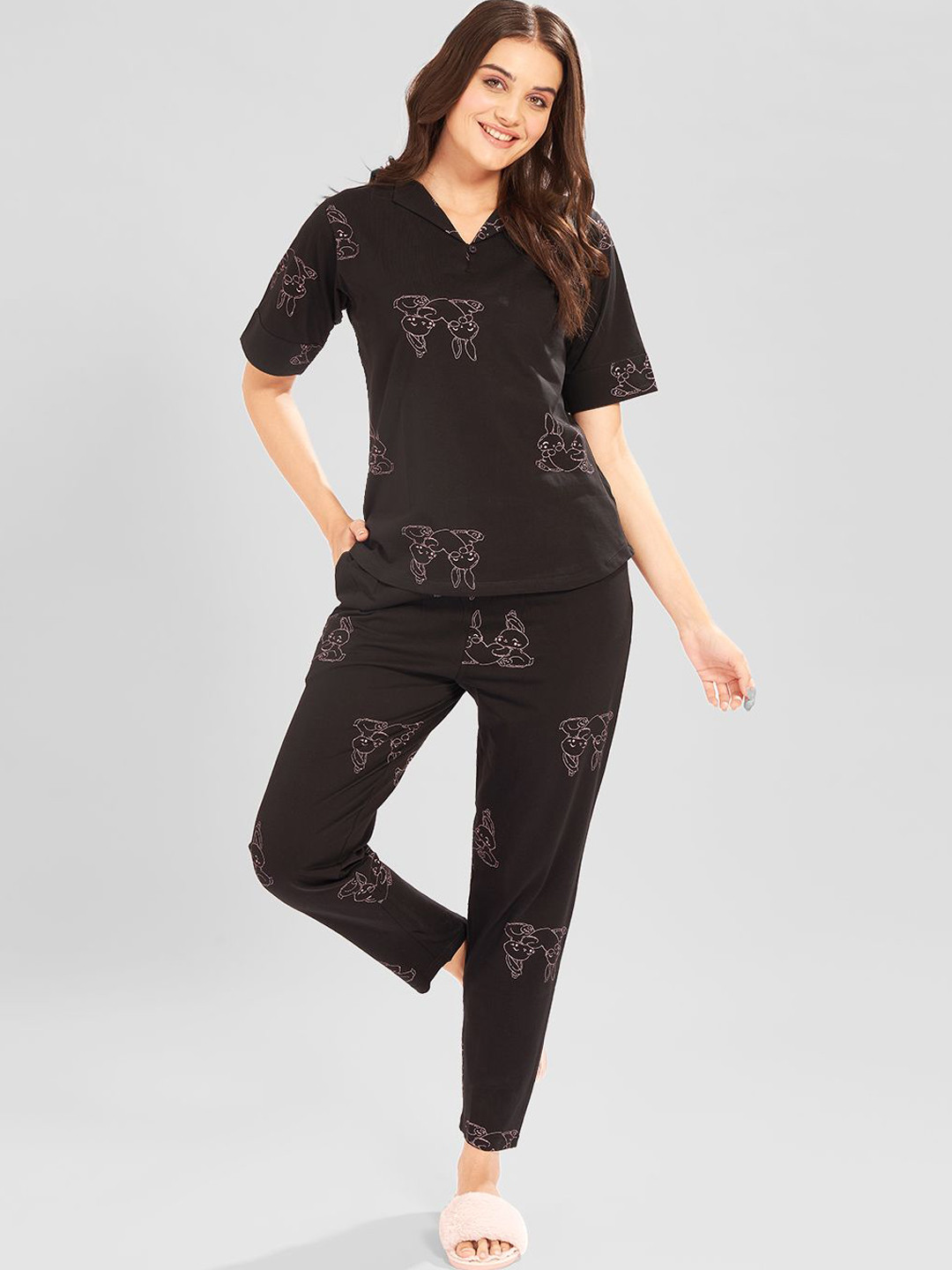 AV2 Women Conversational Printed Night suit