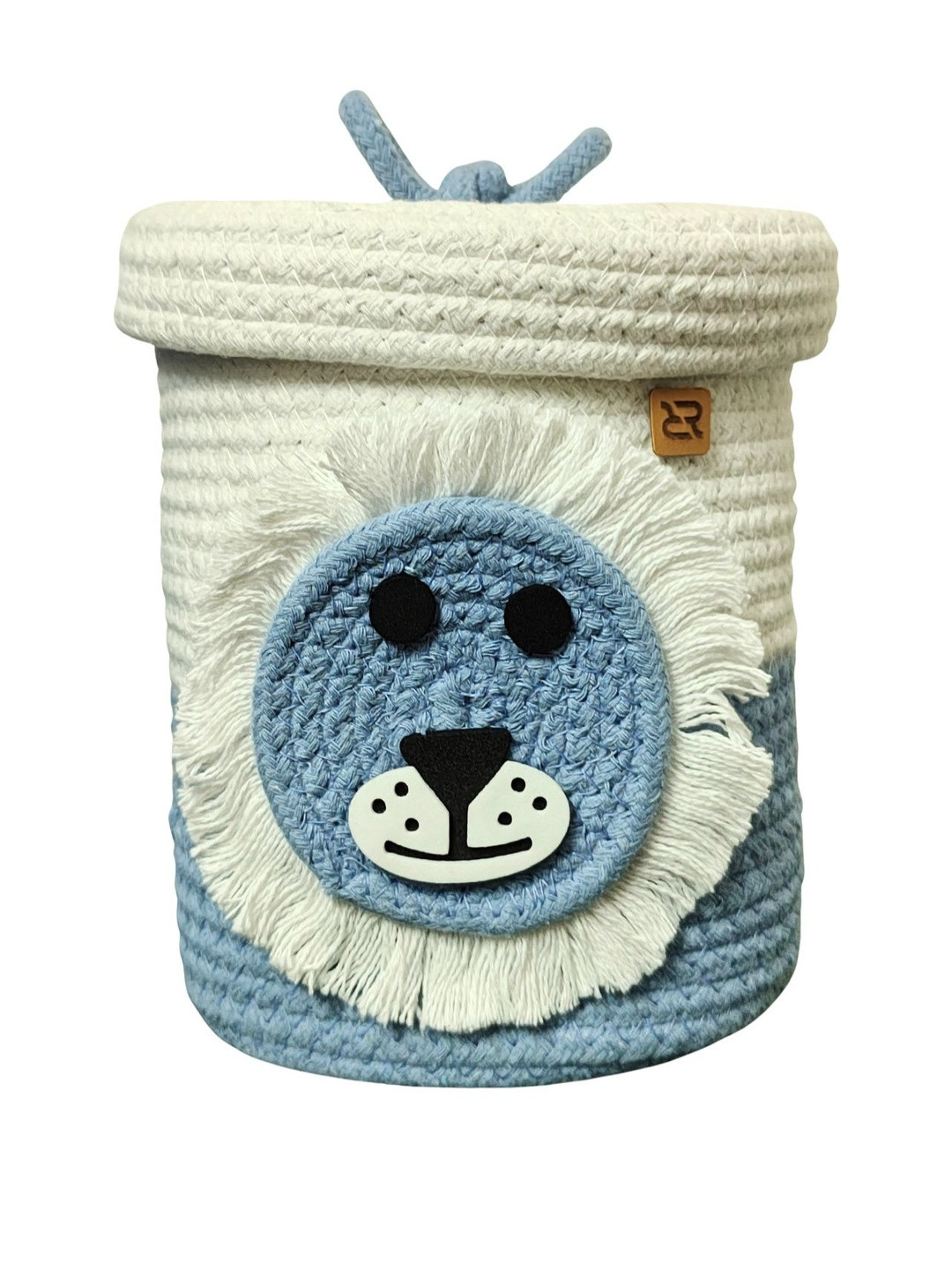 ROUGH ROAD STORE Blue Lion Face Applique Reusable Multi-Utility Fabric Organizer