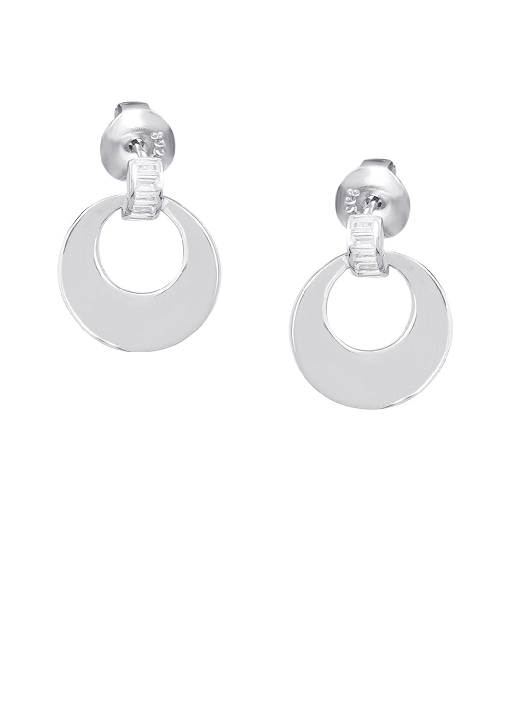 Dab 925 Sterling Silver Circular Shaped Drop Earrings