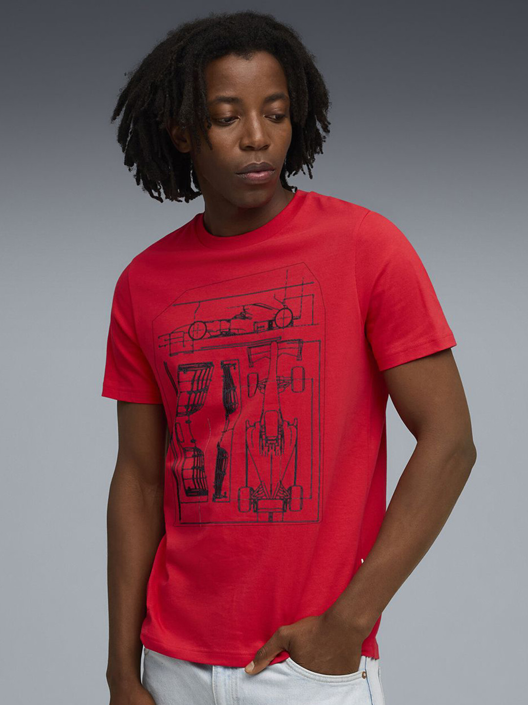 PUMA Motorsport Scuderia Ferrari Graphic Printed Cotton T-shirt