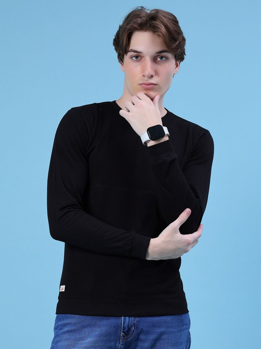 V-Mart Brand Logo Cotton Slim Fit T-shirt