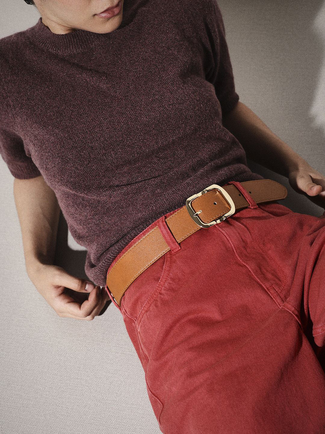 ONLY Women Textured Slim Belt with Tang Closure