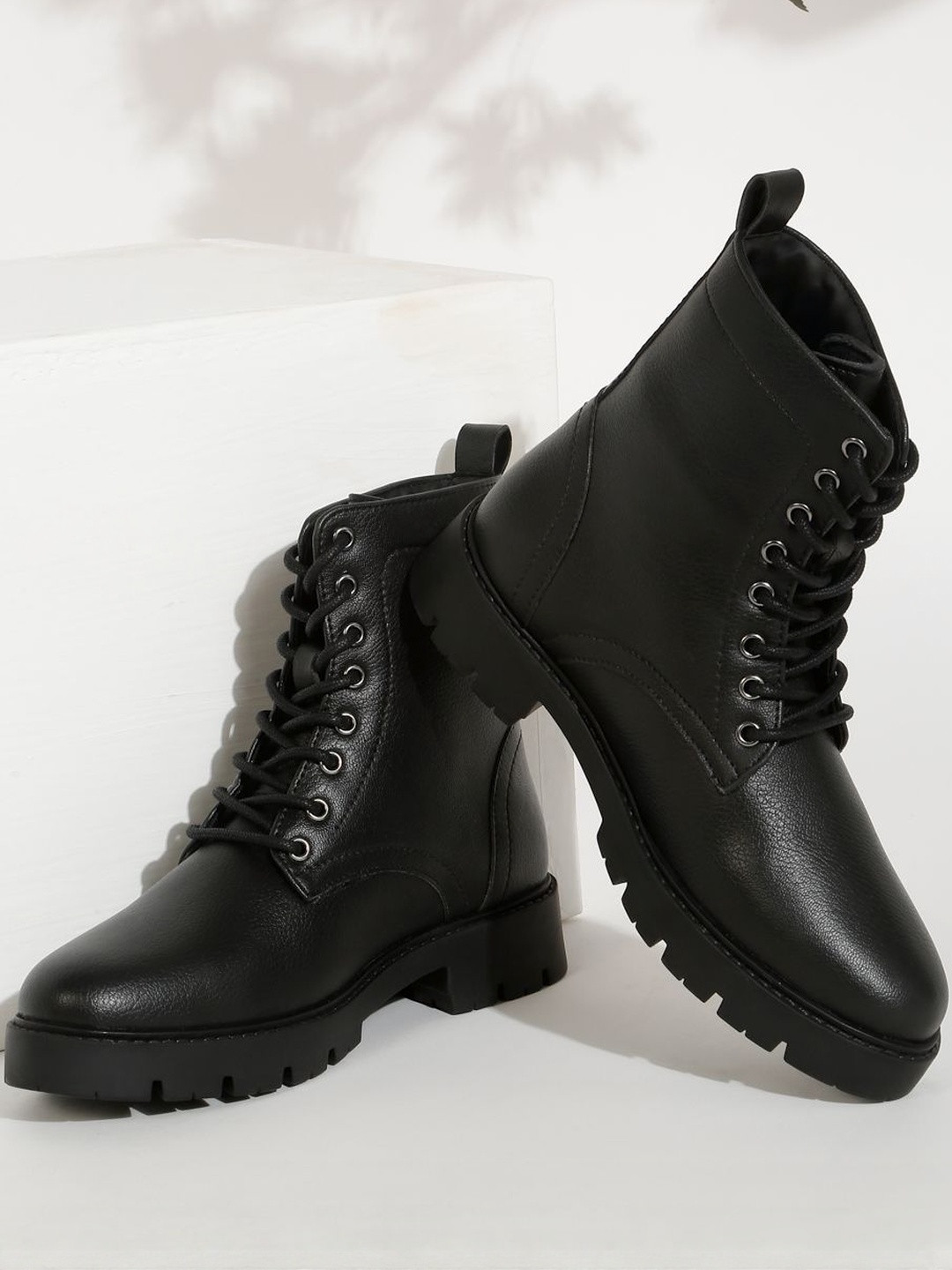 Kosher Women Synthetic Leather Lace-Up Boots
