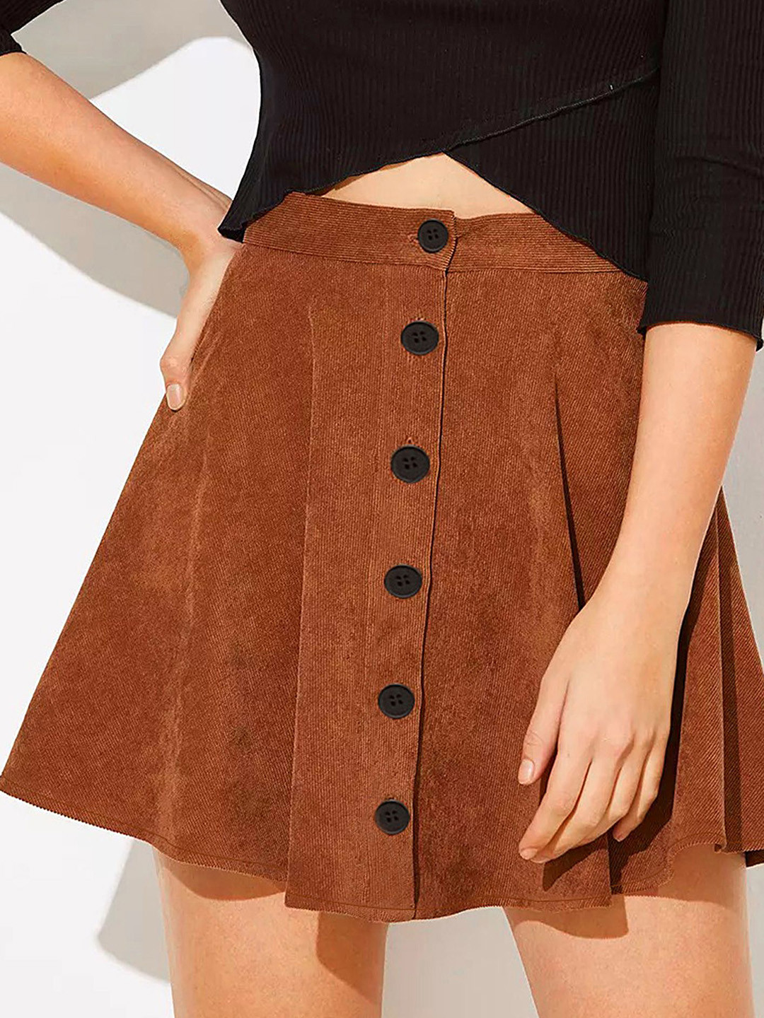 LULU & SKY Button-Down A-Line Mini Skirt