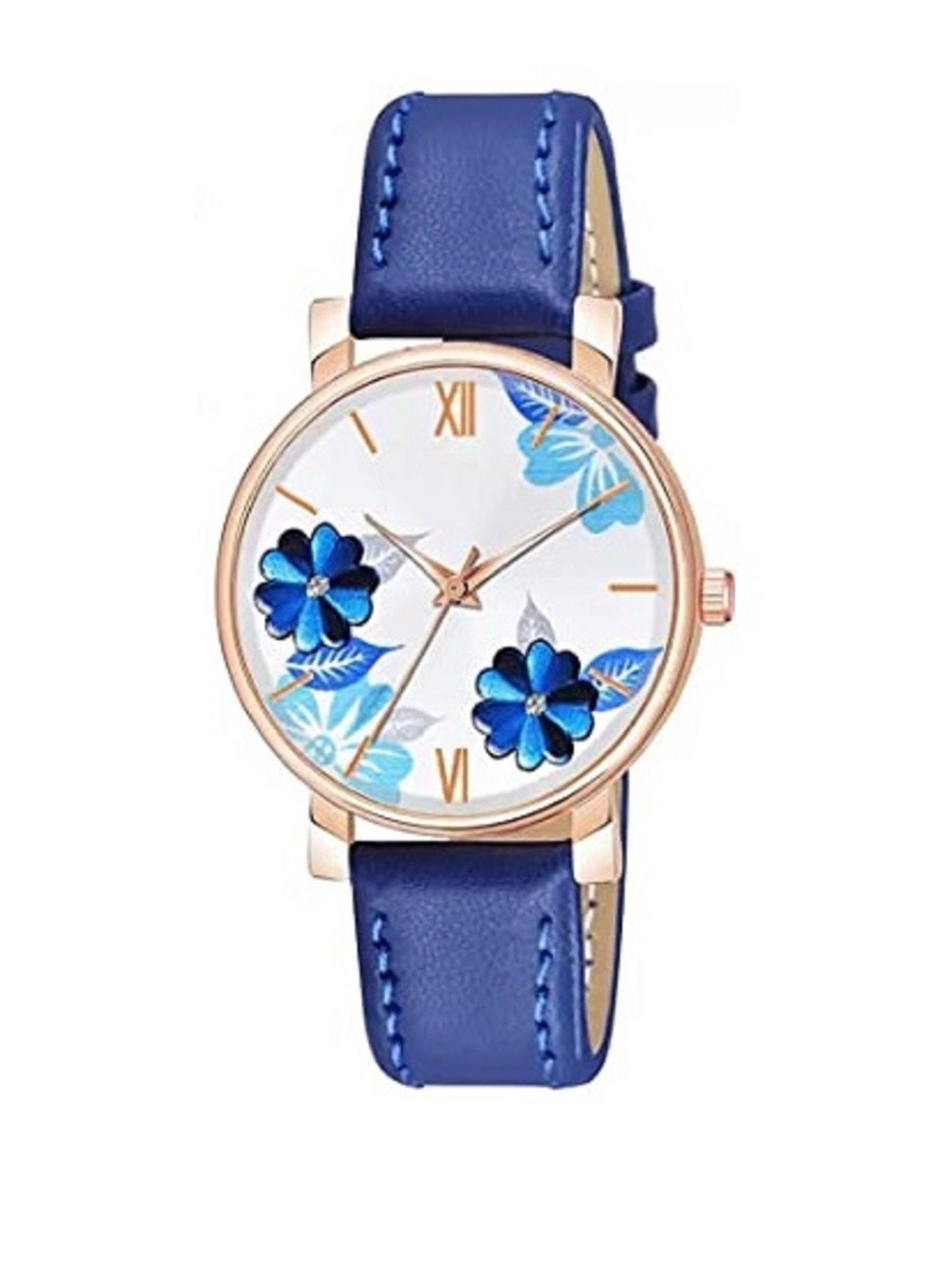 SZN Women Leather Strap Stainless Steel Analogue Watch