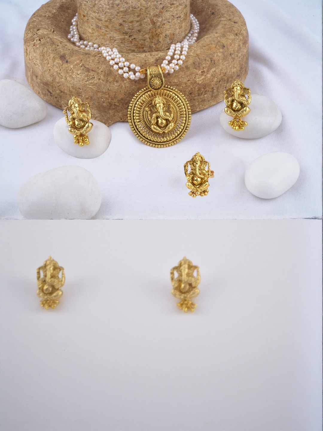 JFL - JEWELLERY FOR LESS Gold-Plated Copper Jewellery Set