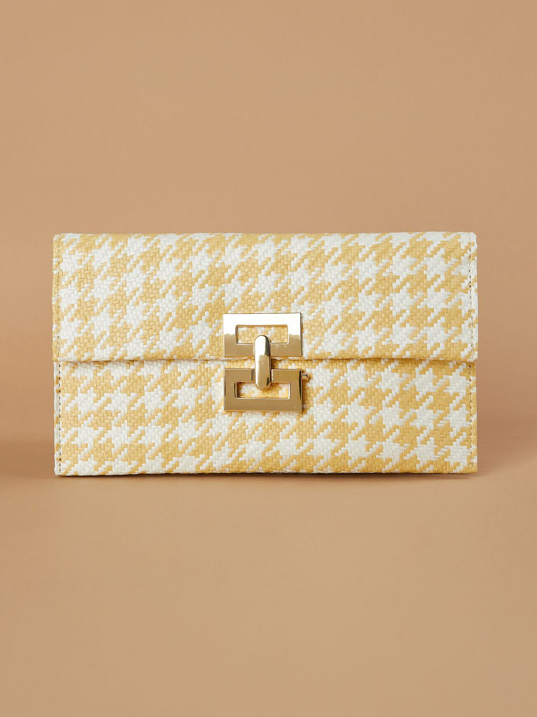 CODE by Lifestyle Women Checked Foldover Water Resistant Clutch
