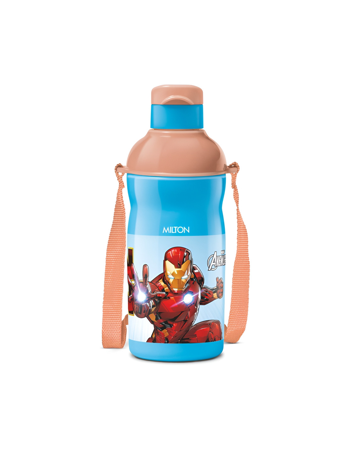 Milton Marvel Kool Elite 400 Insulated Water Bottle Flip Top Lid, 426ml Iron Man print