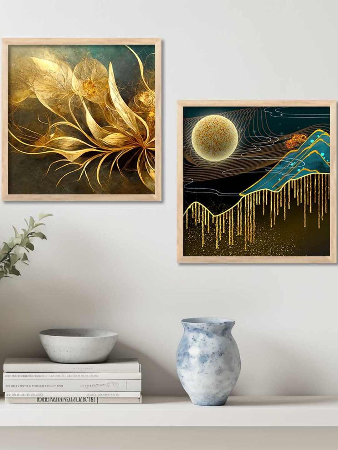 WALLLANE  Set of 2 Piece Modern Wall Art  With Frame Home Decor Wall Painting