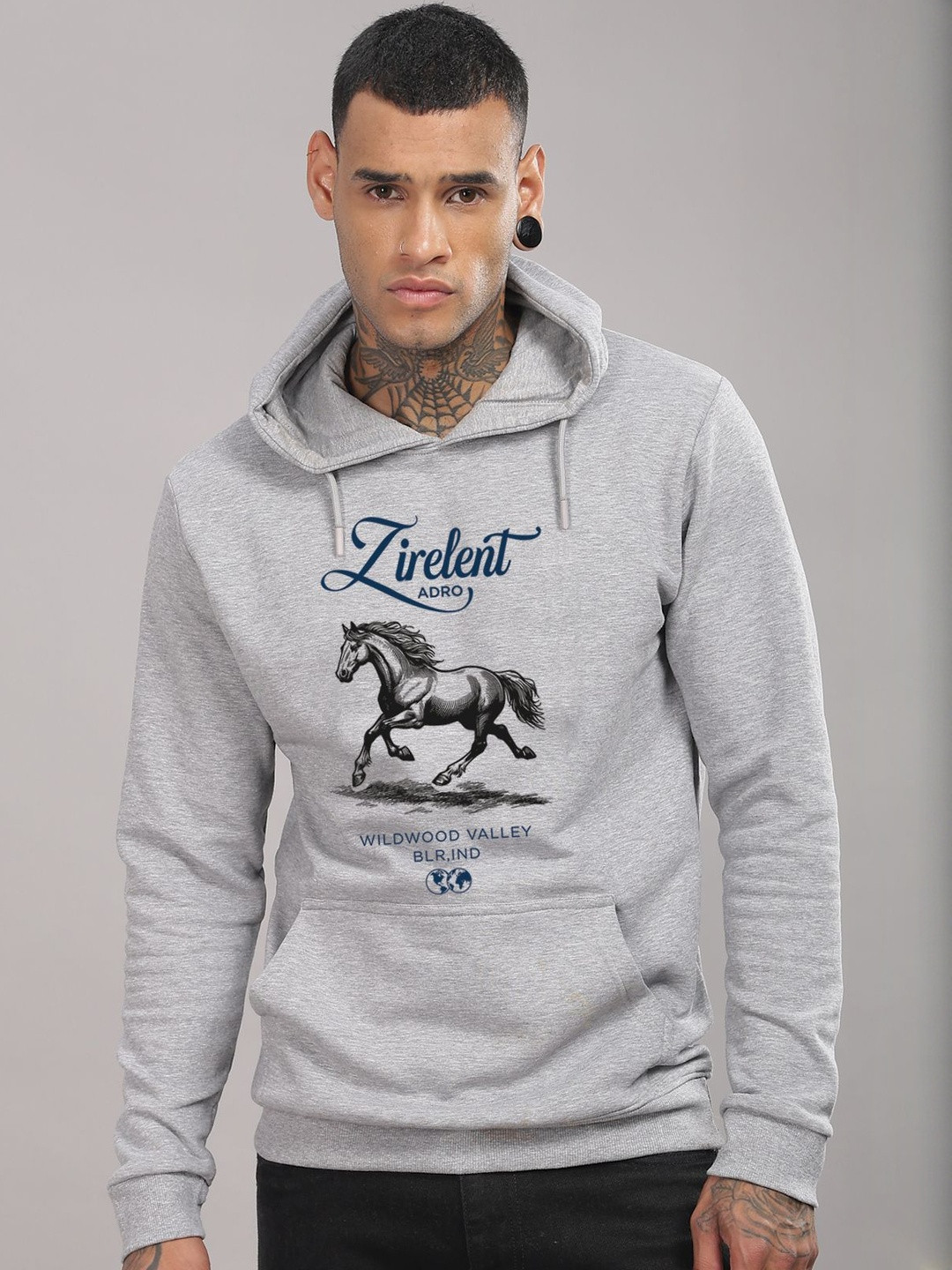Adro Zirelent Wildwood Valley 320 GSM Fleece Printed Graphic Hoodie