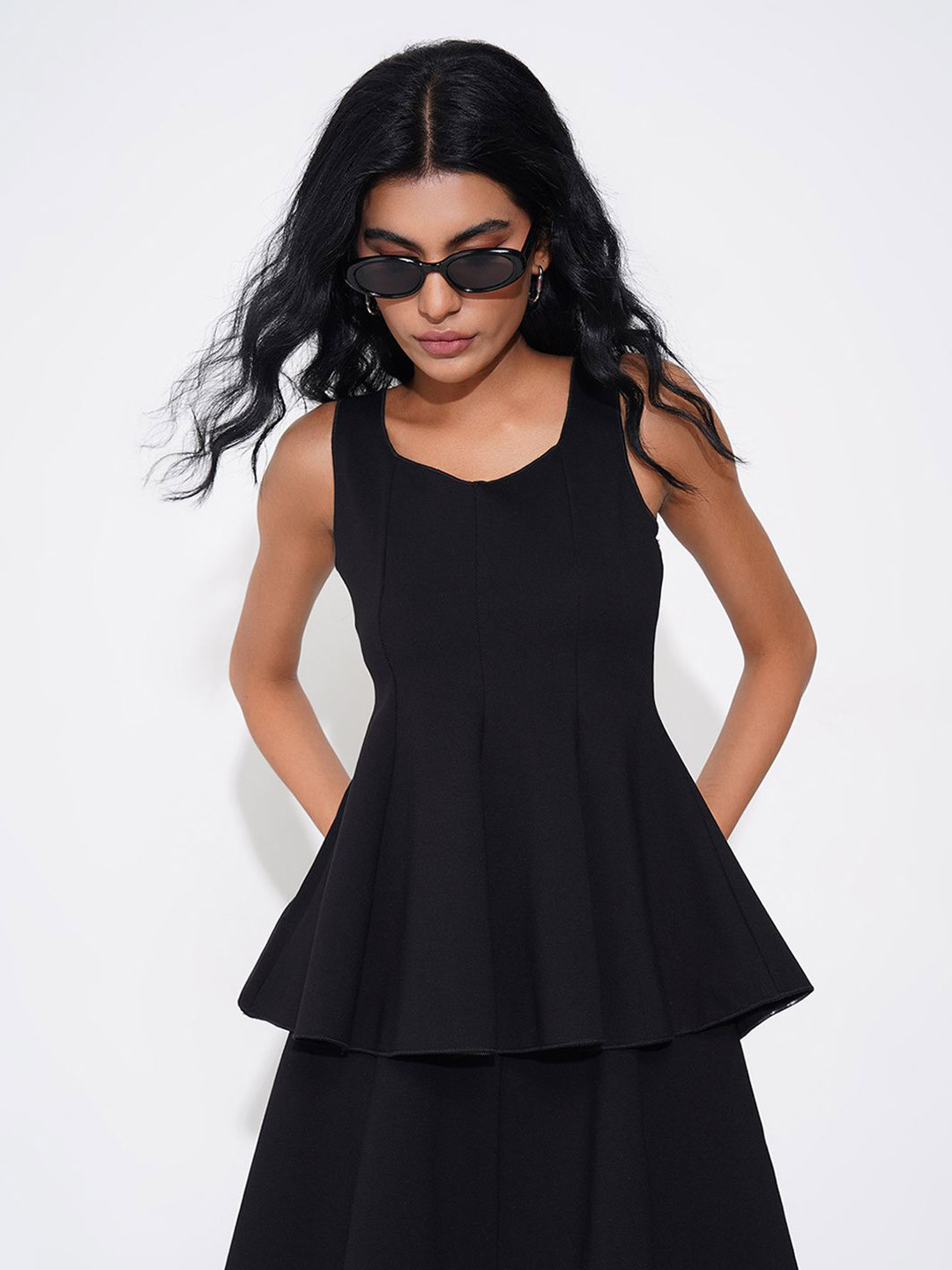 SF JEANS by Pantaloons Women V-Neck Peplum Regular Top