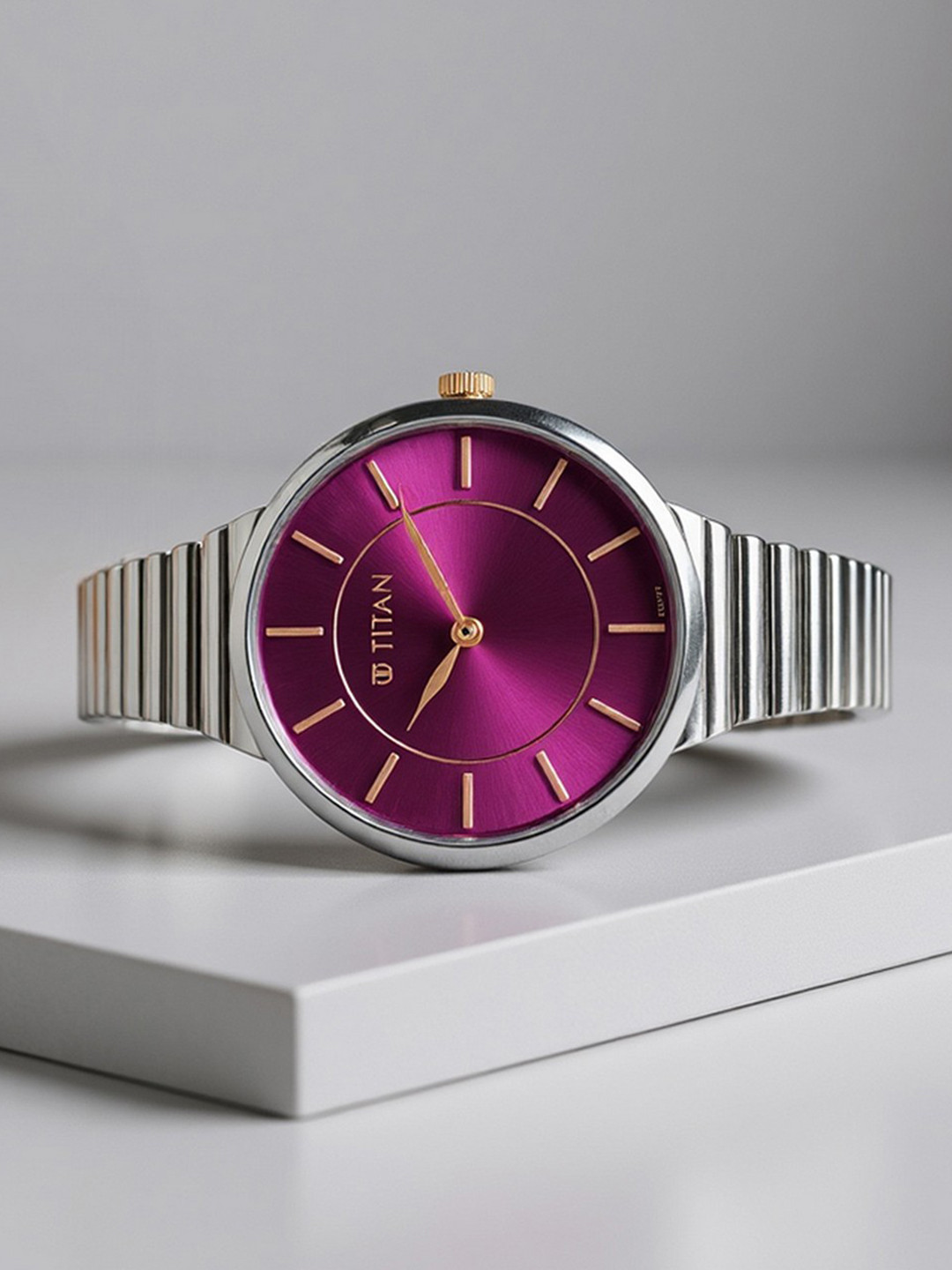 Titan Women Aura Bracelet Style Straps Analogue Watch 95245KM01
