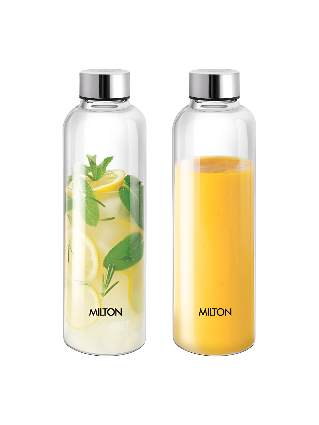 Milton Transparent & Silver-Toned 2 Pieces Water Bottles 1 L Each