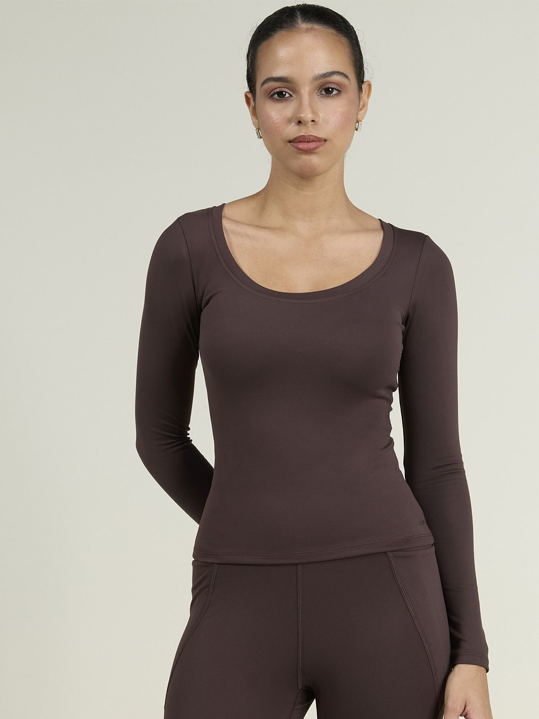 CAVA Women Brown Sculpt Scoop Top