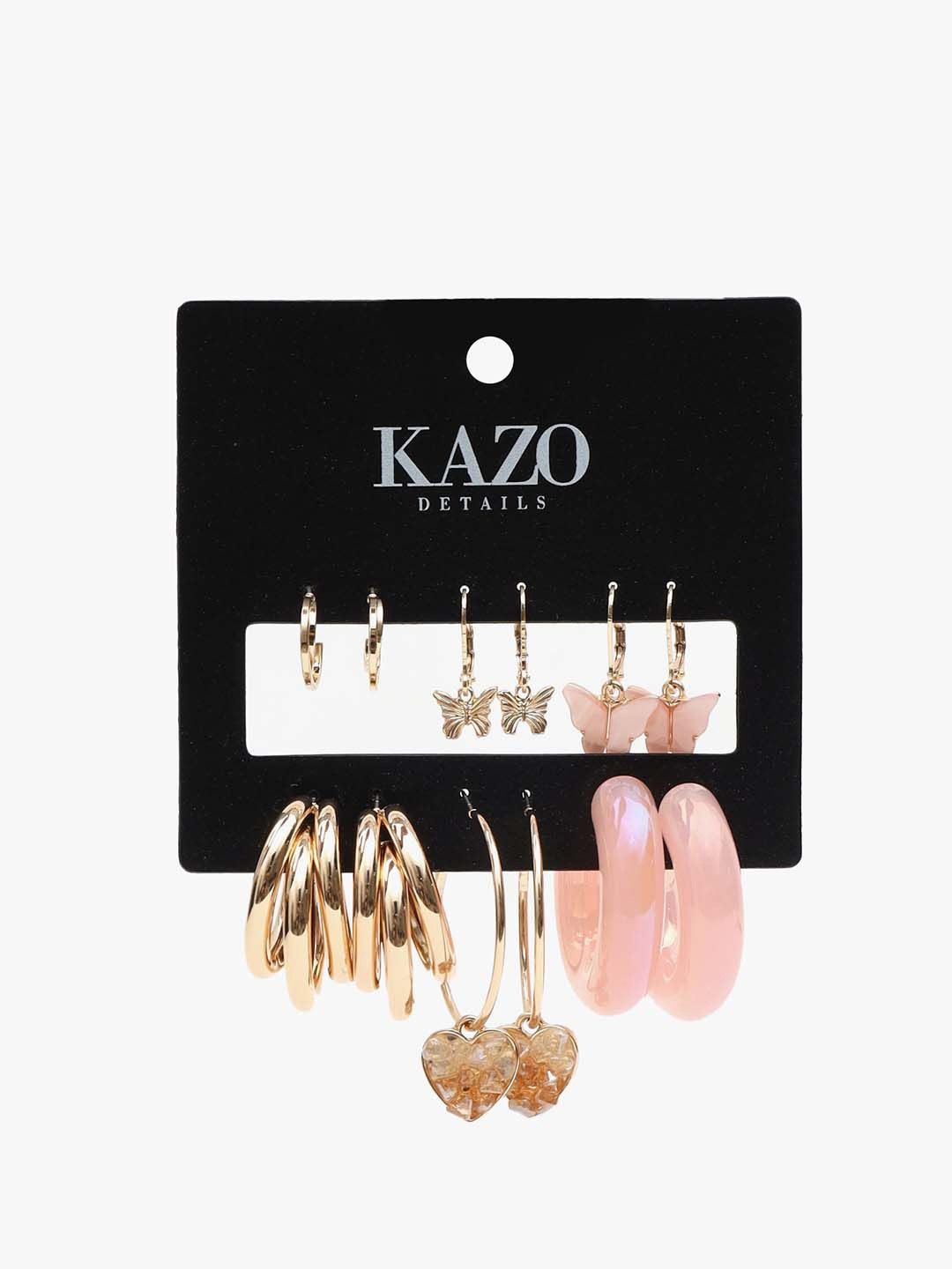 Kazo Fairycore Set Of 6 Gold-Plated Contemporary Hoop Earrings