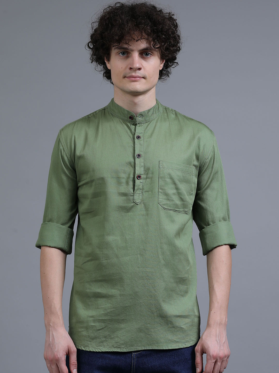 Proword Men Solid Daily Pure Cotton Straight Kurta