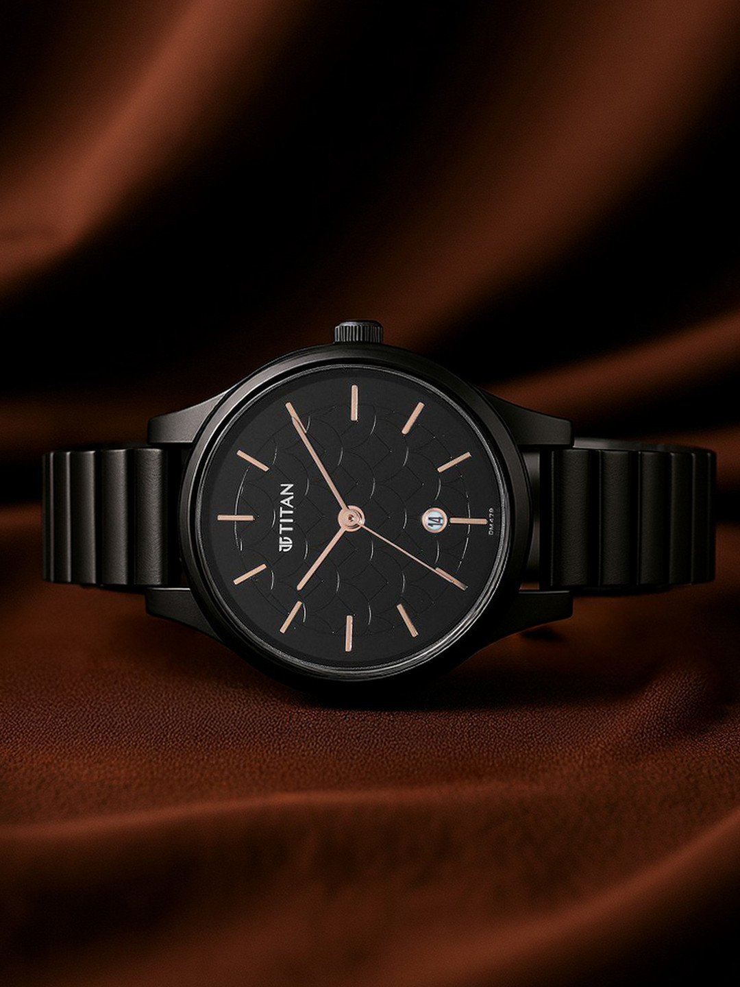 Titan Women Brass Dial & Stainless Steel Bracelet Style Straps Analogue Watch 2679NM01