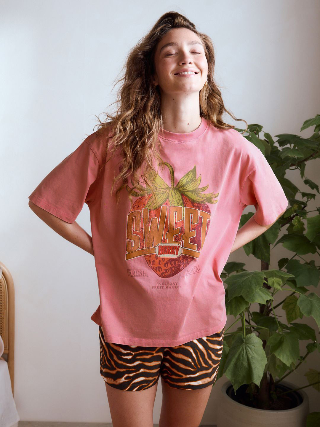 NEXT Women Drop Shoulder Sleeves Printed Pure Cotton Night Suit