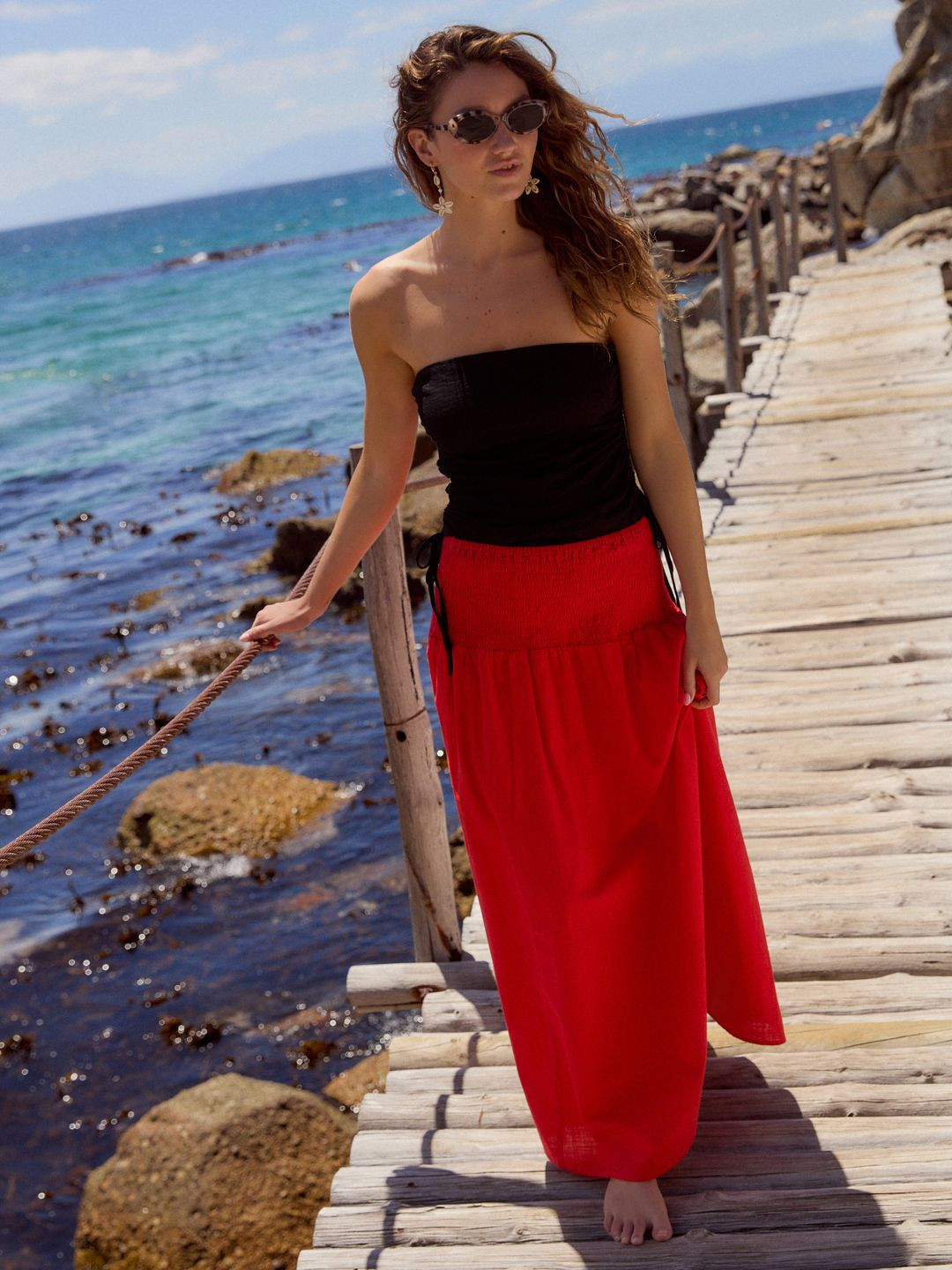 NEXT Smocked Flared Maxi Skirt