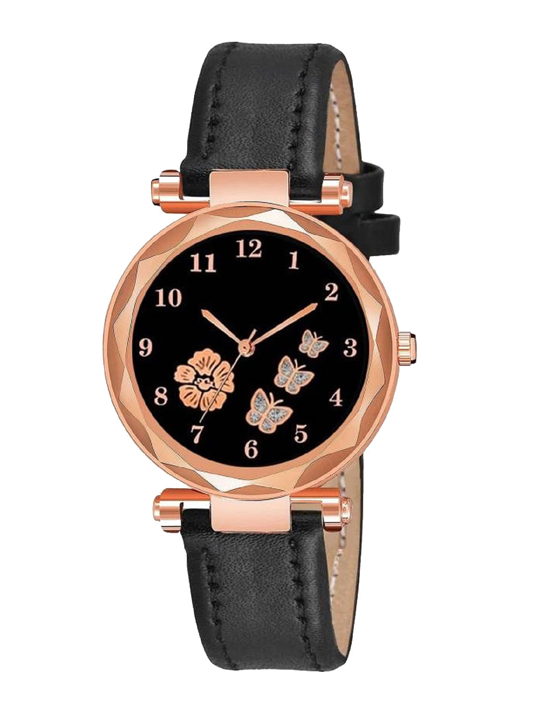 WATCHSTAR Women Leather Straps Analogue Watch LD BlackWS