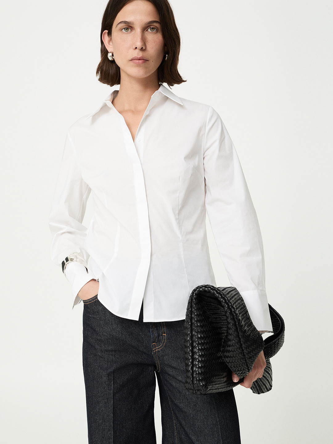 MANGO Spread Collar Shirt