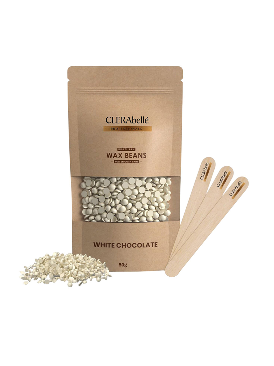CLARABELLE PROFESSIONALS Brazilian Wax Beans - 50 g- White Chocolate