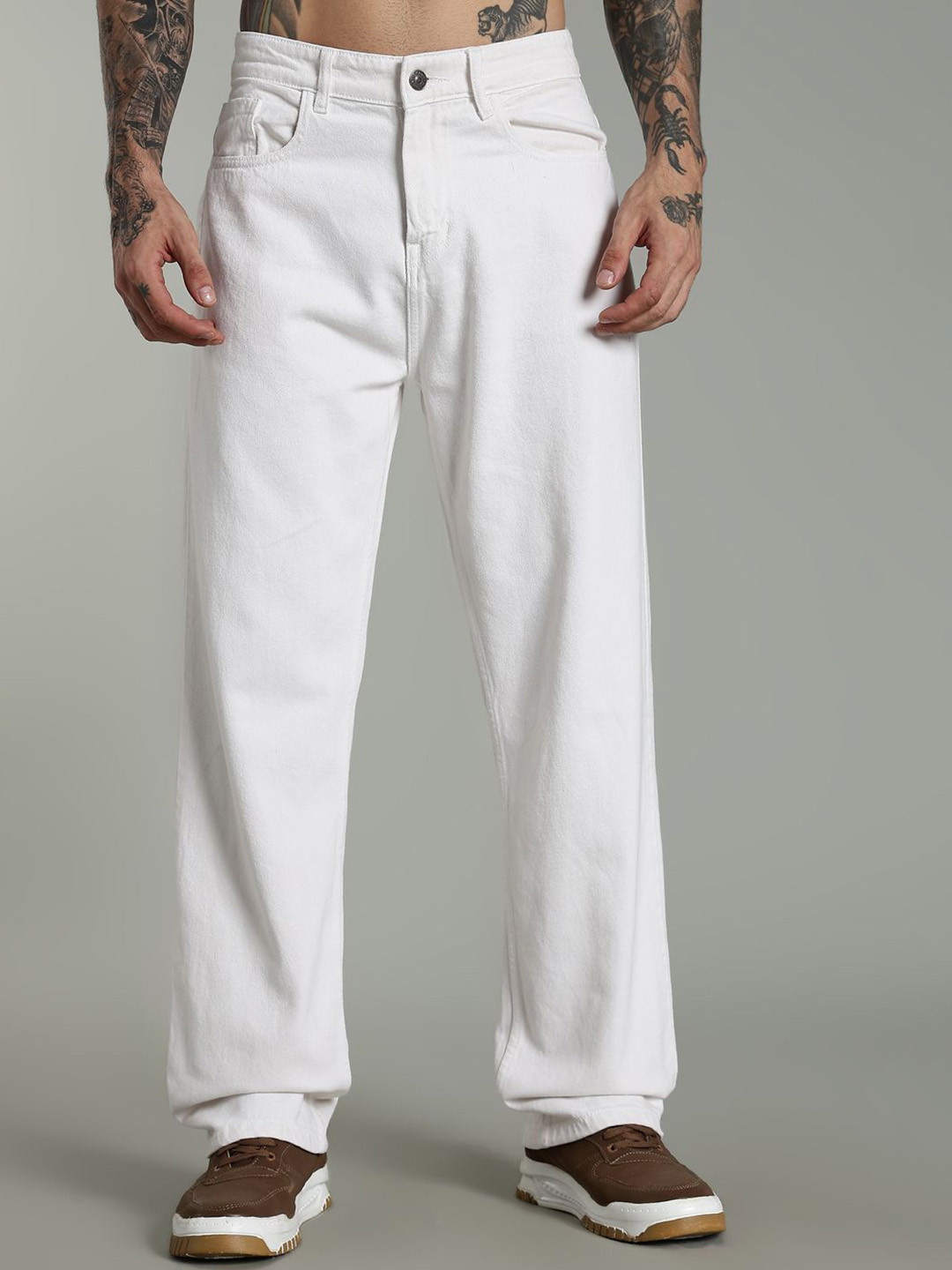 FOUL CHILD Men Baggy Fit Mid-Rise Cotton Denim Jeans