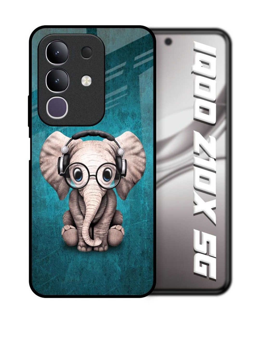 QRIOH Adorable Baby Elephant Glass Case For IQOO Z10x 5G