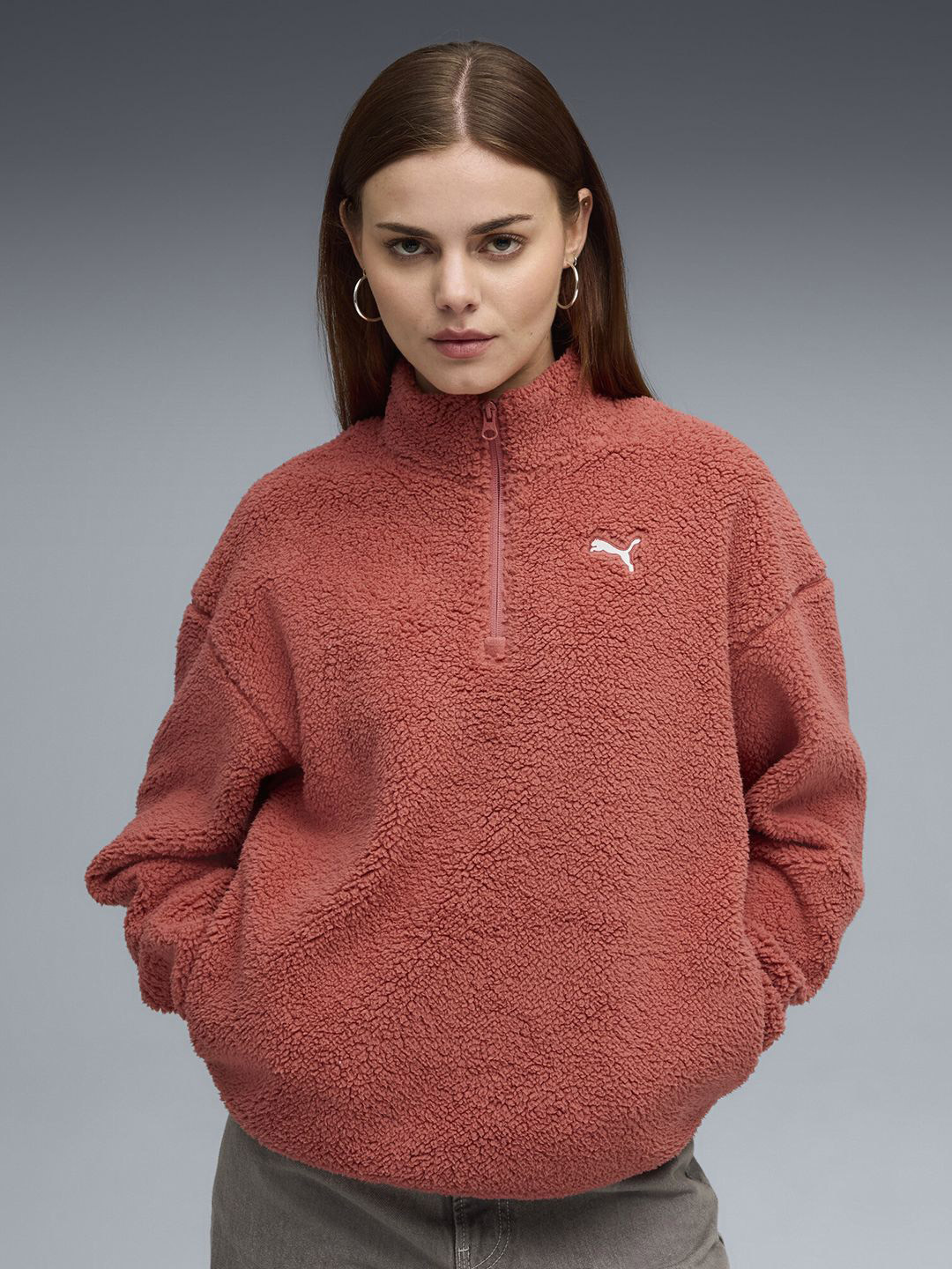 Puma Essentials Elevated Women's Half-Zip Crew Sweatshirt