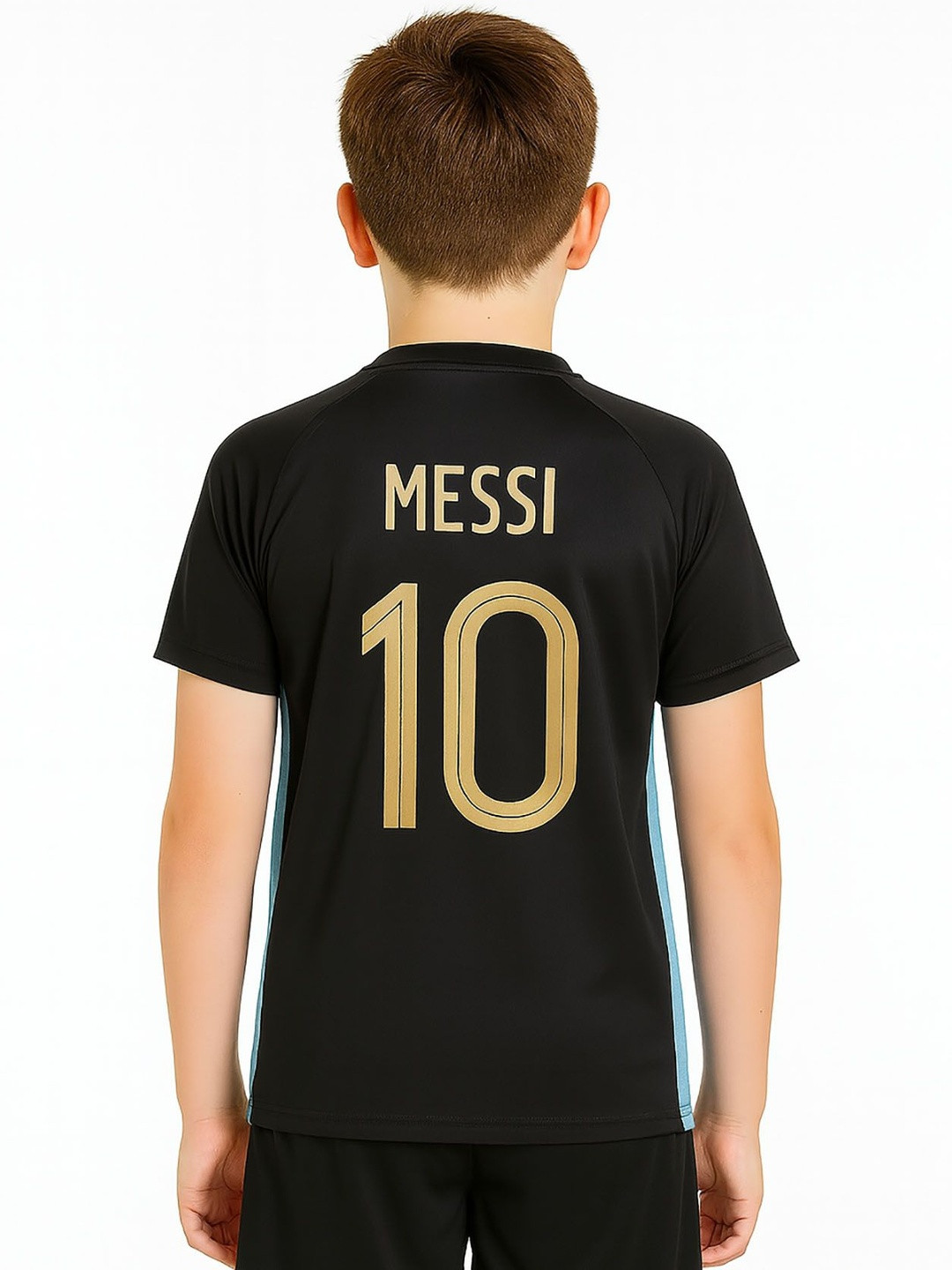 dostitch Boys Leonardo Messi 10 Kit Football Jersey T-Shirt