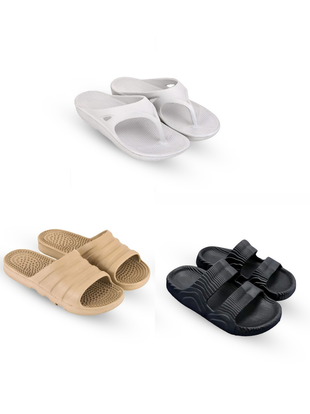 Feel alive Men Set Of 4 Ultra-Comfortable Flip Flops