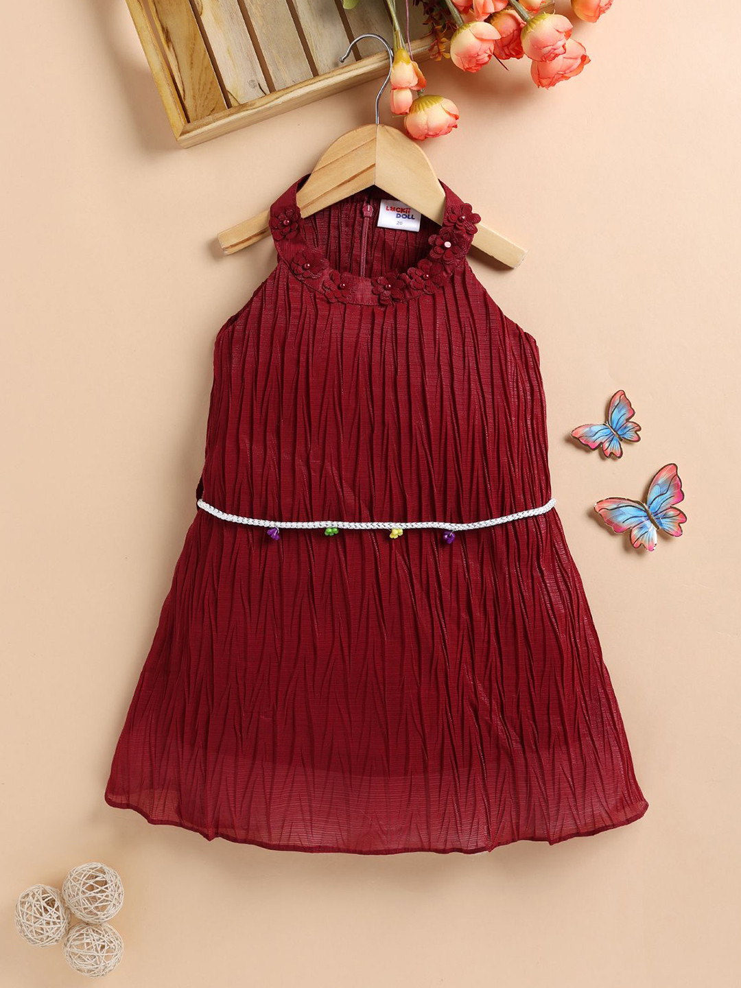 LACKii DOLL Girls Applique Fit & Flare Dress
