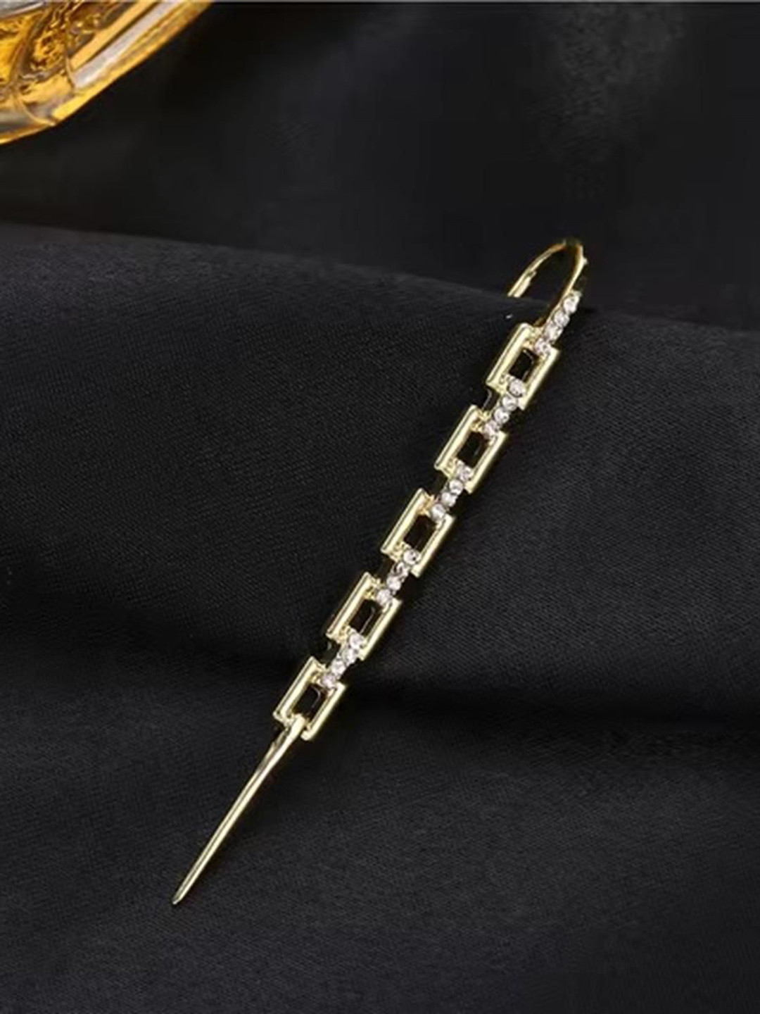 EL REGALO Artificial Stones Studded Rectangular Shaped Ear Cuffs