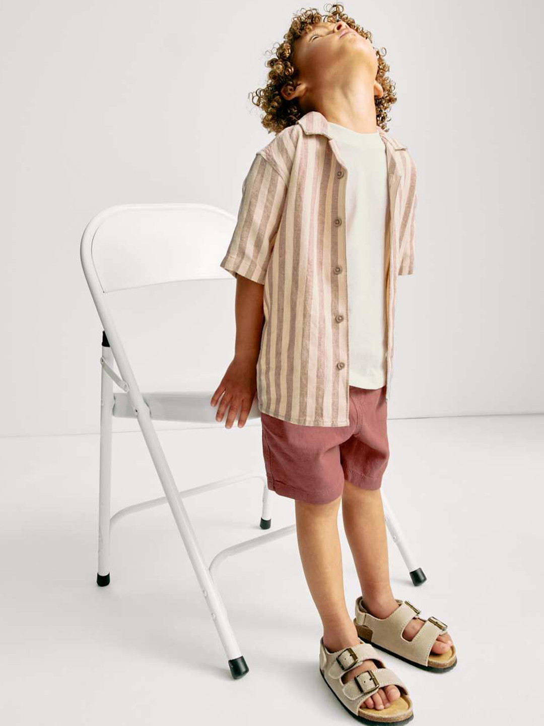 Marks & Spencer Boys Striped T-shirt and Shirt With Shorts