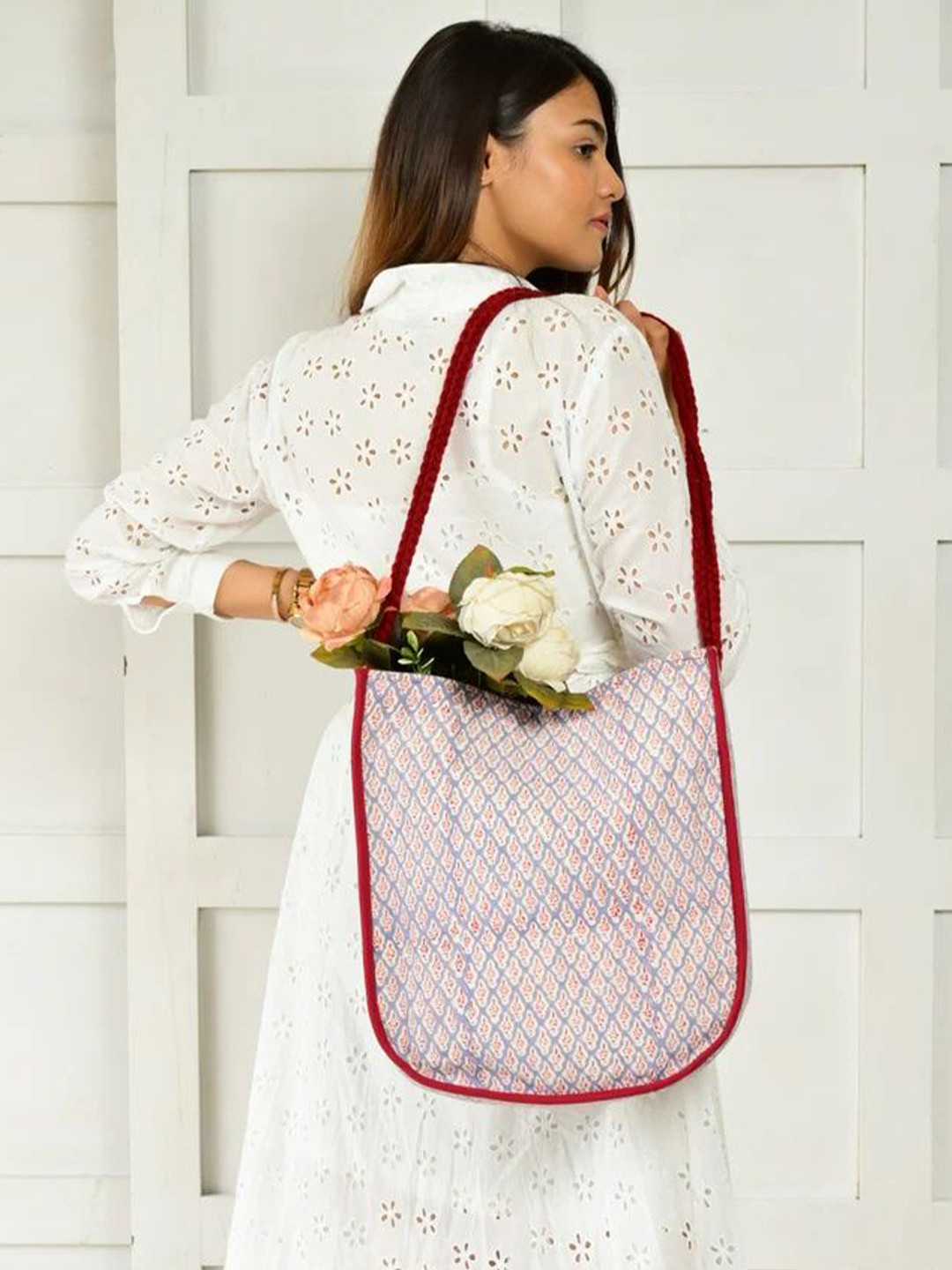 Needles Play Ethnic Motifs Printed Shopper Shoulder Bag