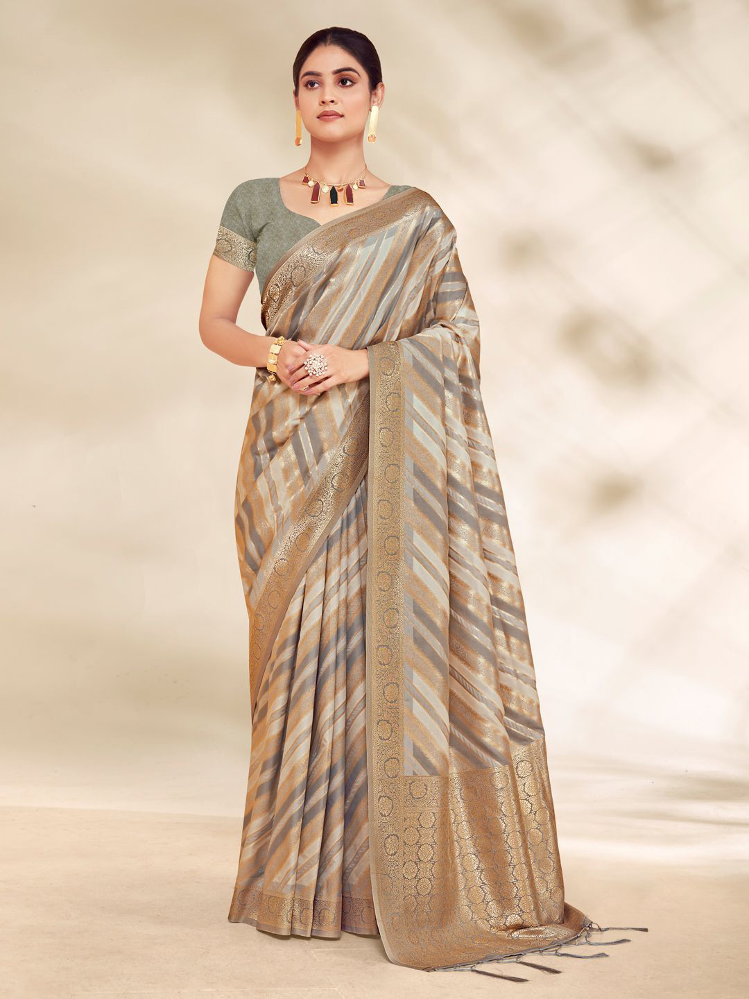 DEVATITHI Ethnic Mottif Woven Design  Saree