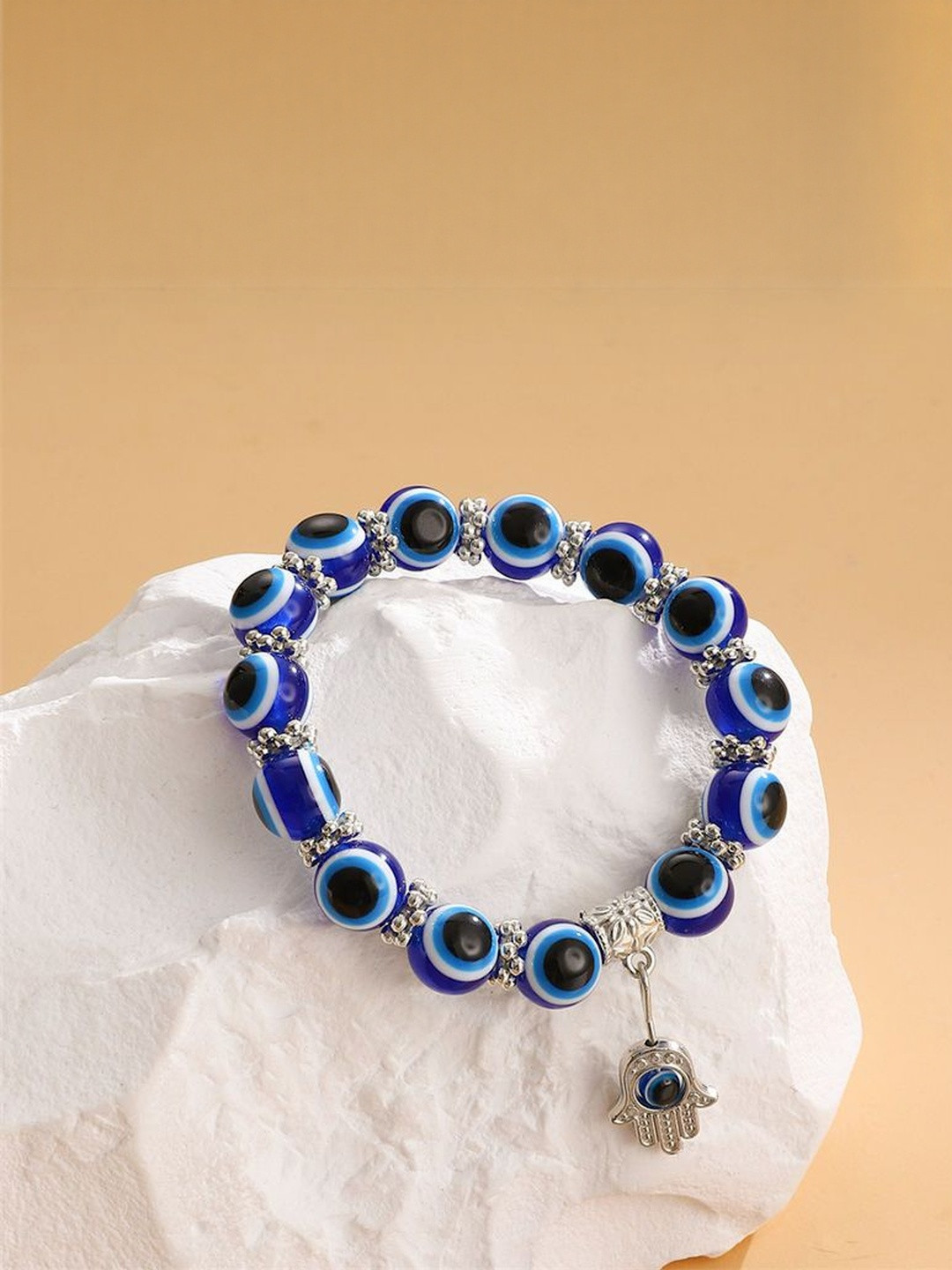 Lovemi Movements Unisex Blue Evil Eye Beaded Bracelet