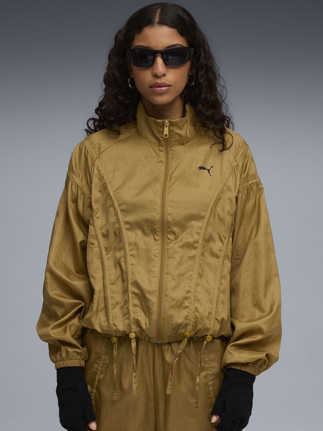 Puma Women DARE TO Mock Collar Solid Tailored Jacket