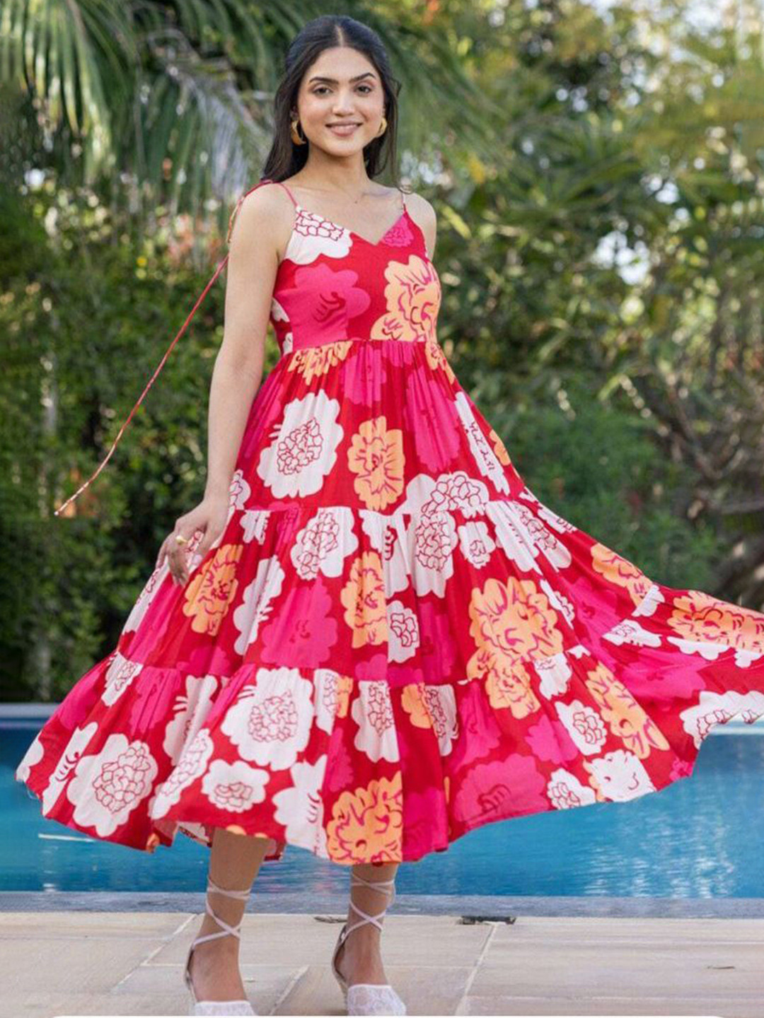 Frankoliyan Women Floral Printed Fit & Flare Maxi Dress