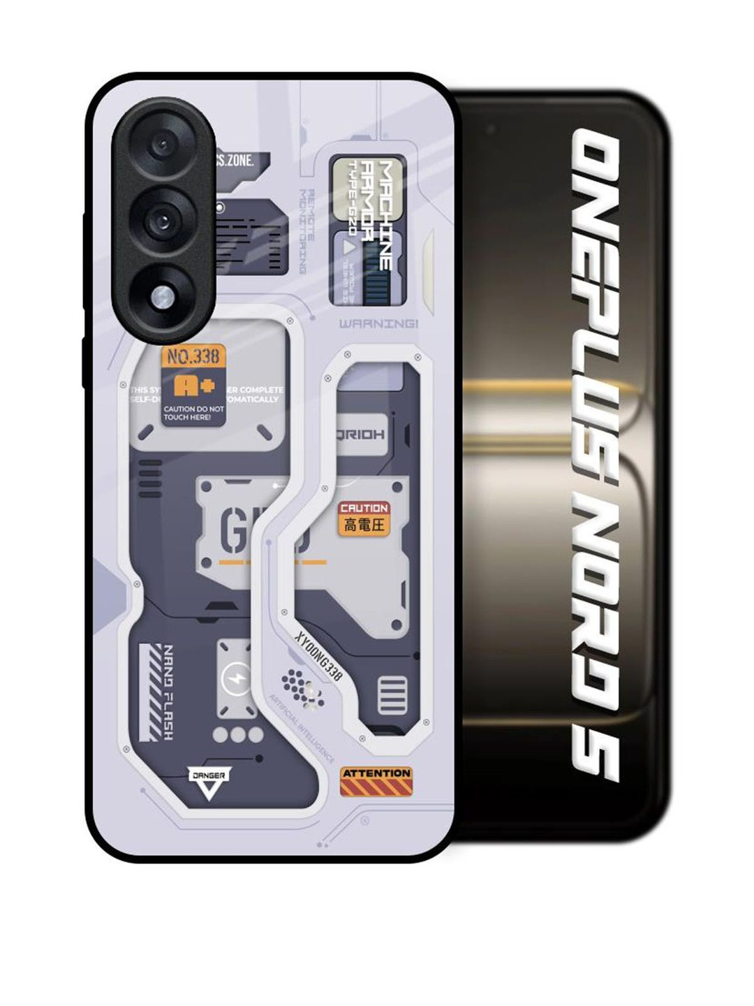 QRIOH Tech Savvy Printed OnePlus Nord 5 5G Glass Back Case Mobile Accessories