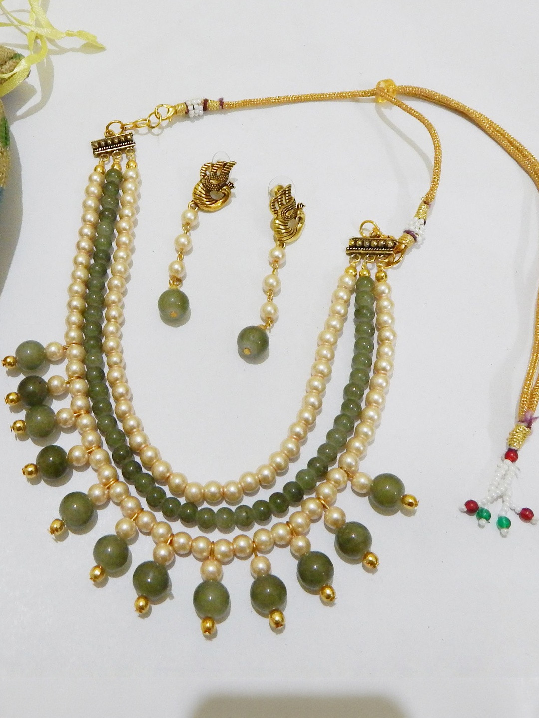 Jaya Vision Jewelry Unisex Olive Jewellery Set