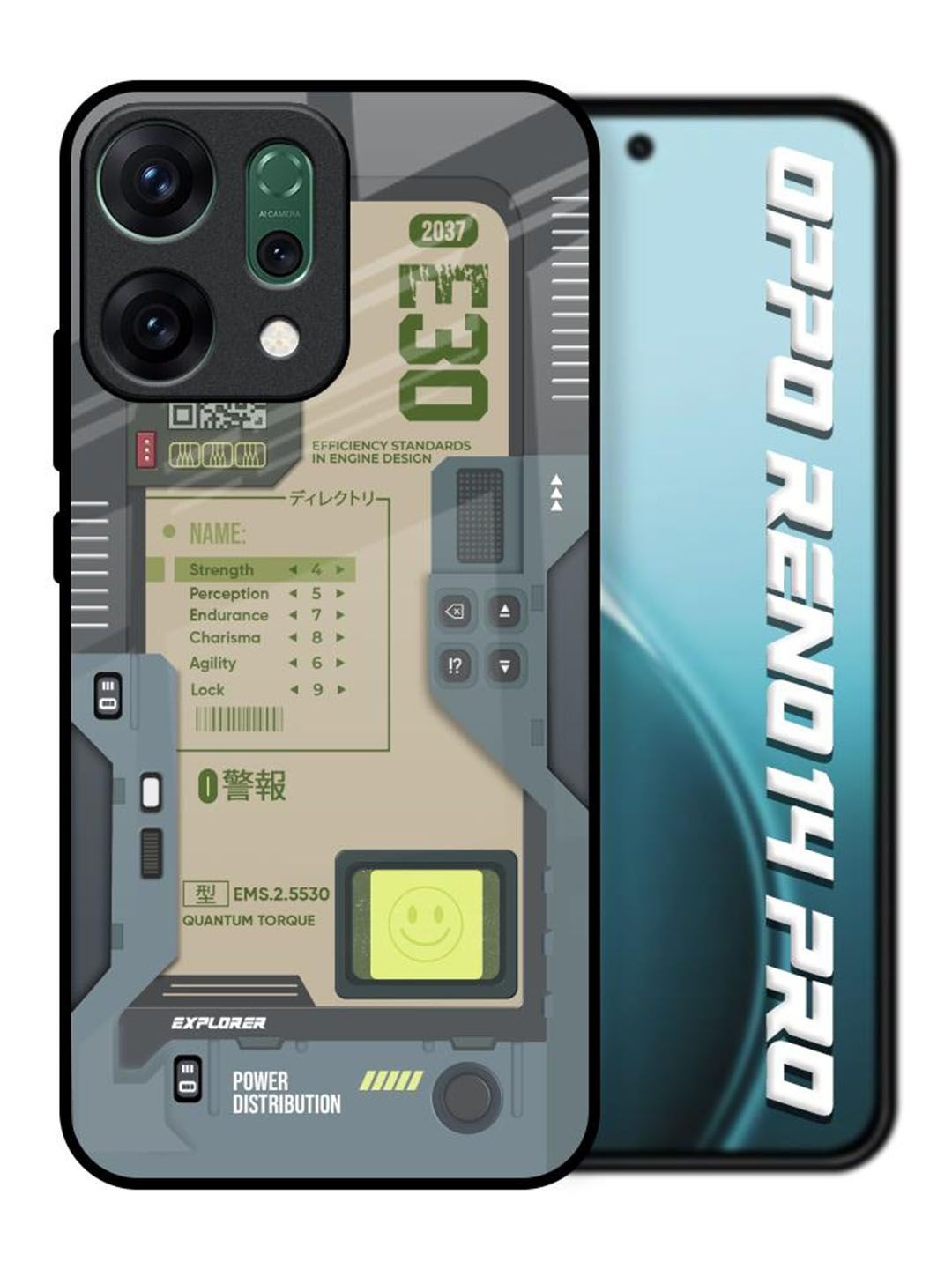 QRIOH Typography Printed Art Station Glass Back Case for Oppo Reno14 Pro 5G