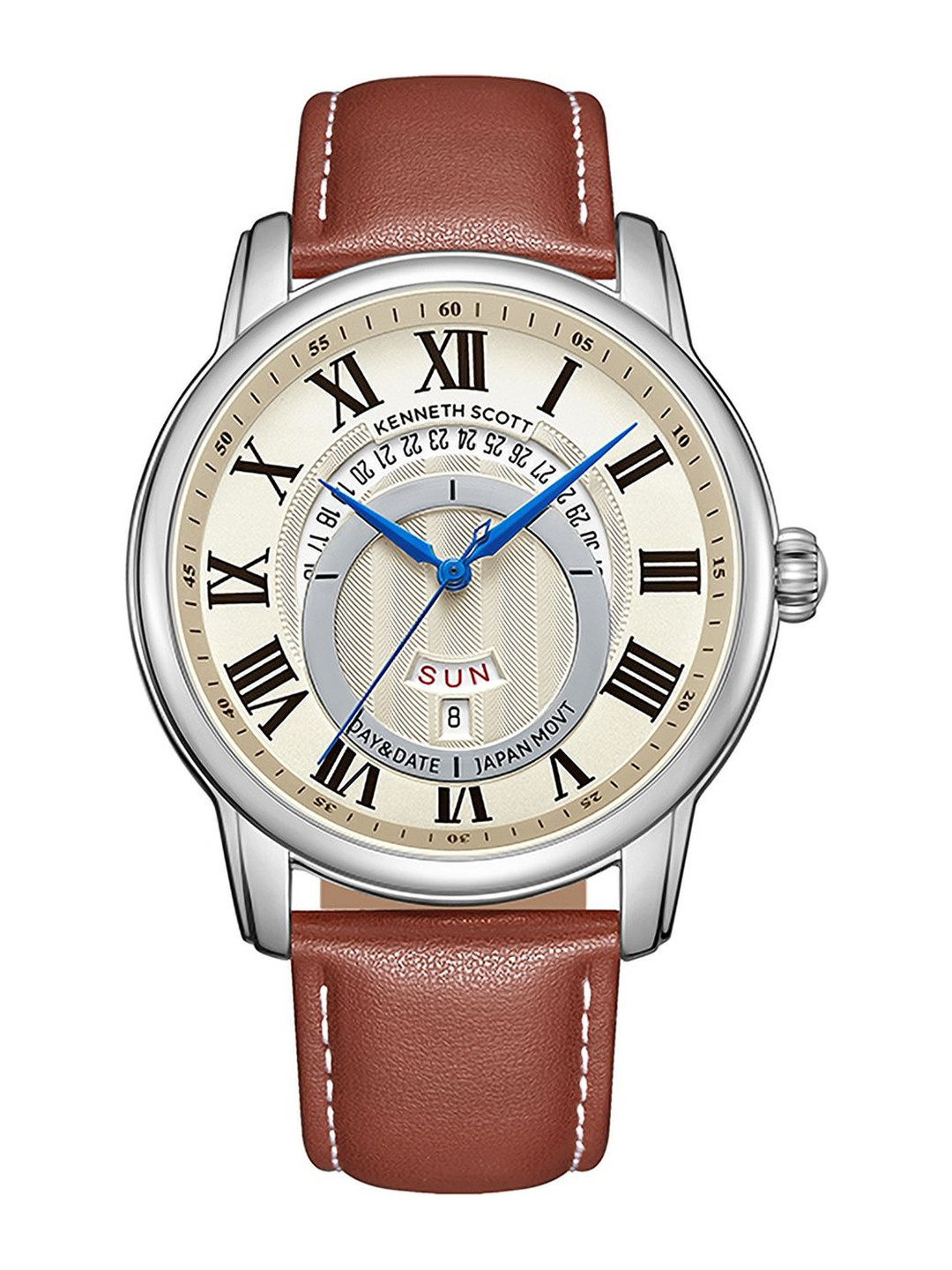 KENNETH SCOTT Men Dial & Leather Straps Analogue Watch K24020-SLDI