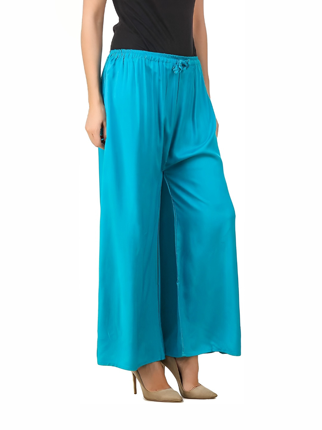 MIXFIT Women Straight Fit Knitted Ethnic Palazzos