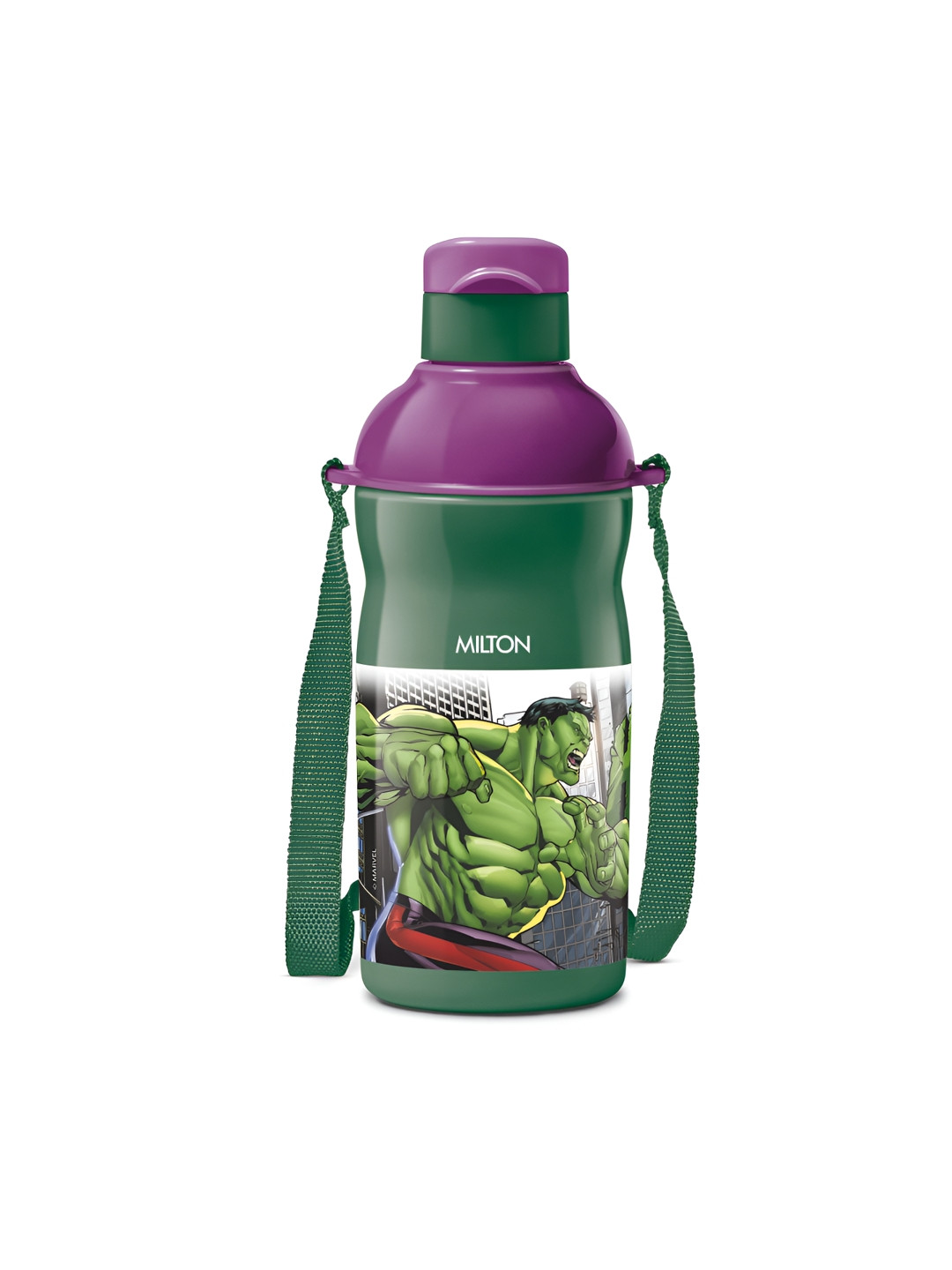 Milton Marvel Kool Elite 400 Insulated Water Bottle, Flip Top Lid 426 ml (Hulk print)