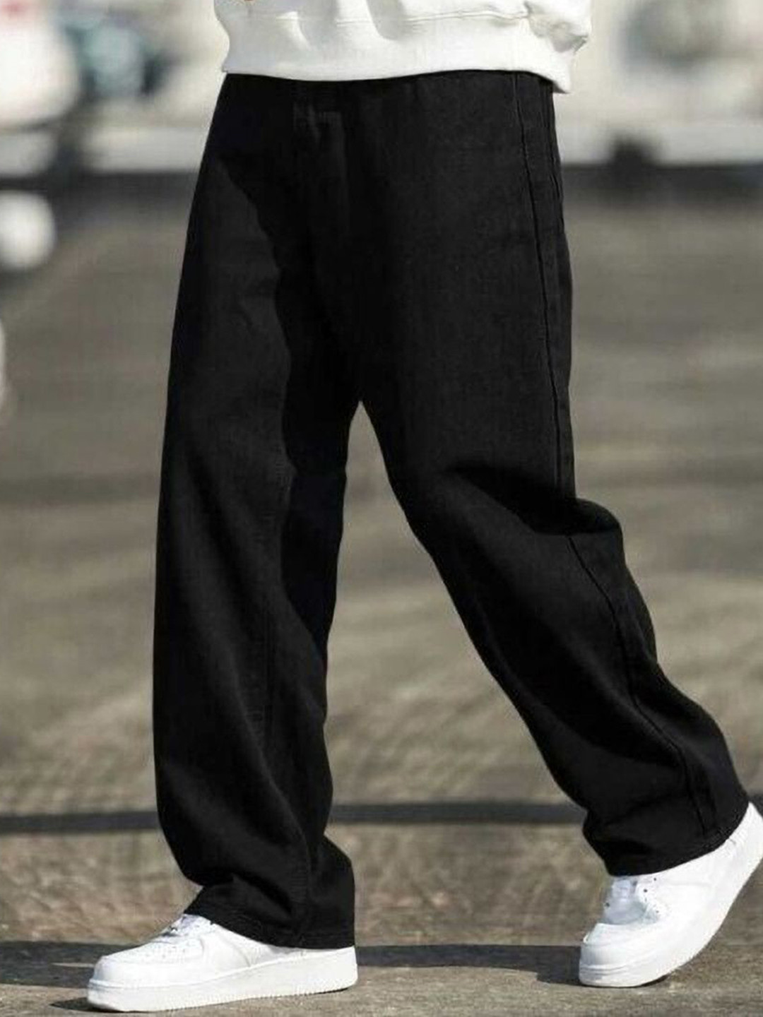 MARK VIEW Men Classic Wide Leg Mid-Rise Stretchable Jeans